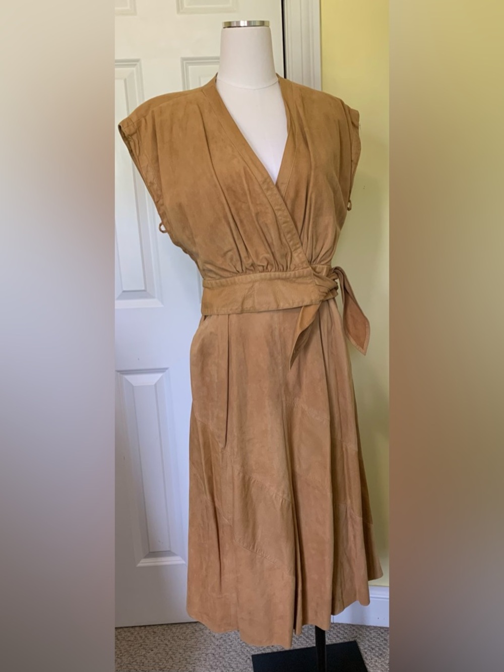 VTG Skirt Set S Suede Leather Camel/Tan Luxury Old Money Separates